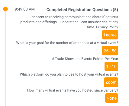 Webinar Registration questions